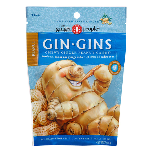 The Ginger People Gin Gins Chewy Peanut Ginger Candy 3 oz
