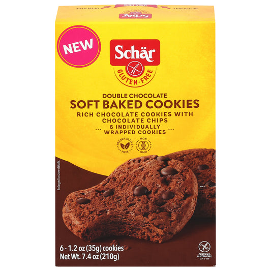 Schar Gluten-Free Soft Baked Double Chocolate Cookies 6 ea