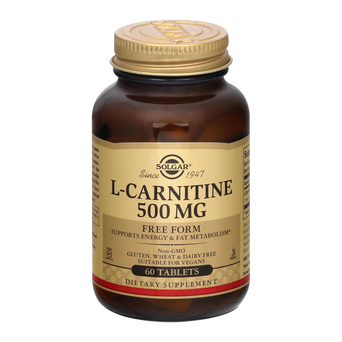 Solgar 500 mg Free Form Tablets L-Carnitine 60 ea