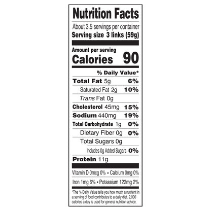 Applegate Natural Savory Turkey Breakfast Sausage Links, 7oz (Frozen)