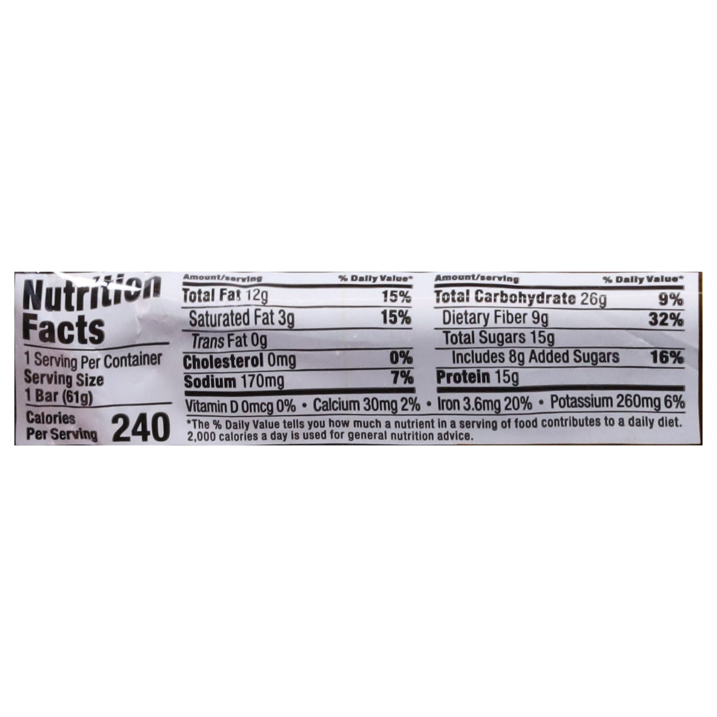 Bobo's Peanut Butter Chocolate Chip Protein Bar 2.2 oz