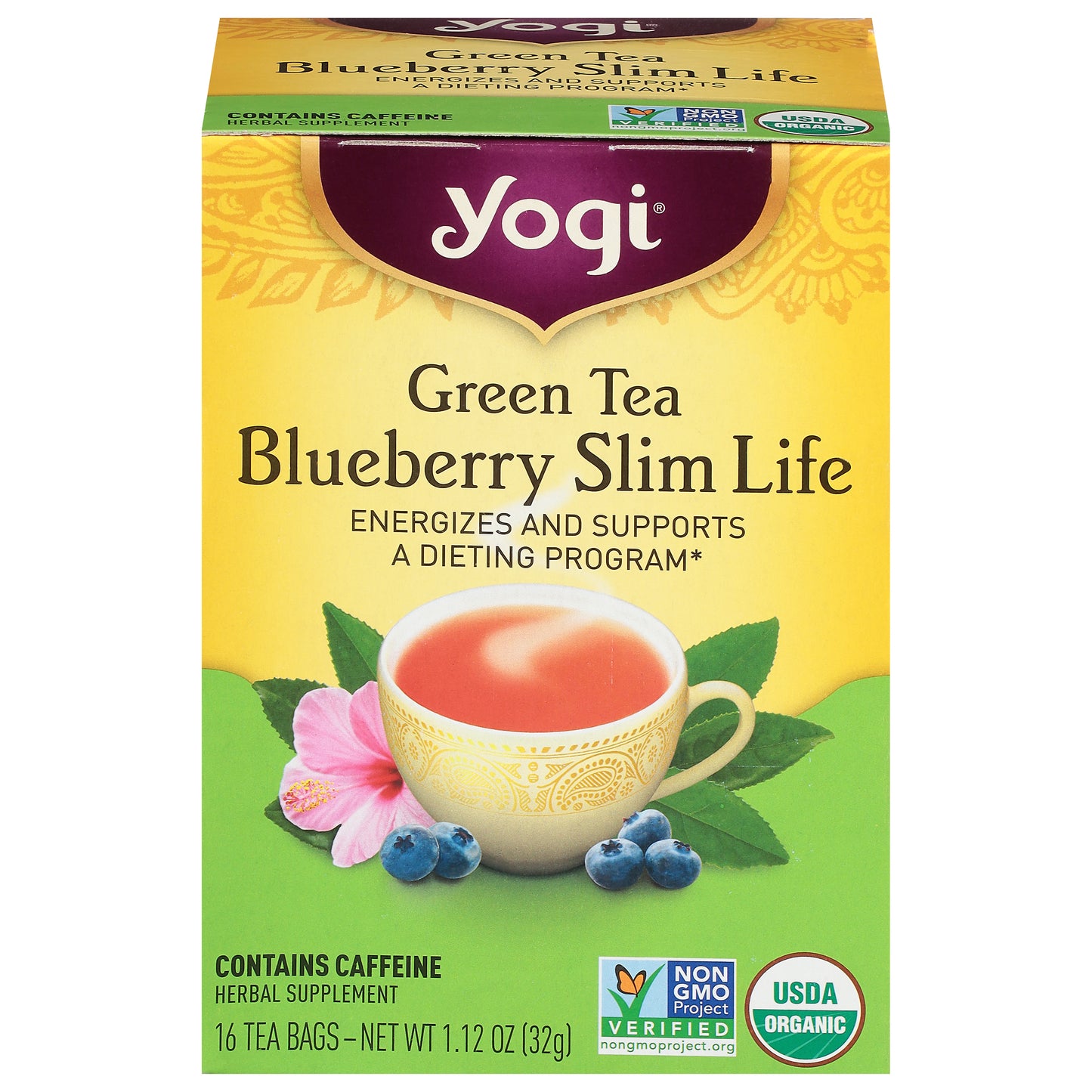 Yogi Blueberry Slim Life Green Tea 16 Tea Bags