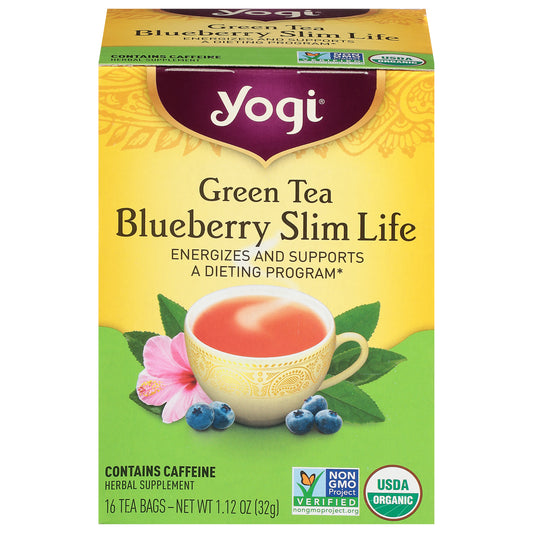 Yogi Blueberry Slim Life Green Tea 16 Tea Bags
