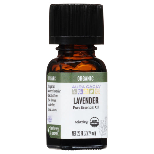 Aura Cacia Relaxing Organic Lavender Pure Essential Oil 0.25 fl oz