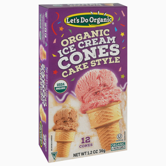 Let's Do Organic Cake Style Ice Cream Cones 12 ea Box