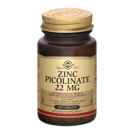 Solgar 22 mg Tablets Zinc Picolinate 100 ea