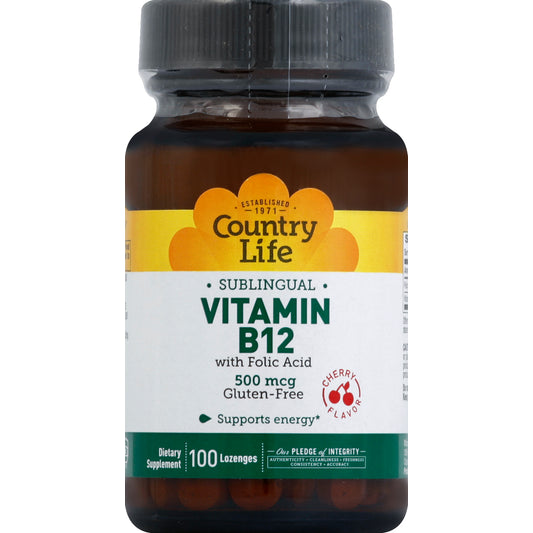 Country Life CNTRY LIFE B-12 500MCG LOZ CHRY 100 CT