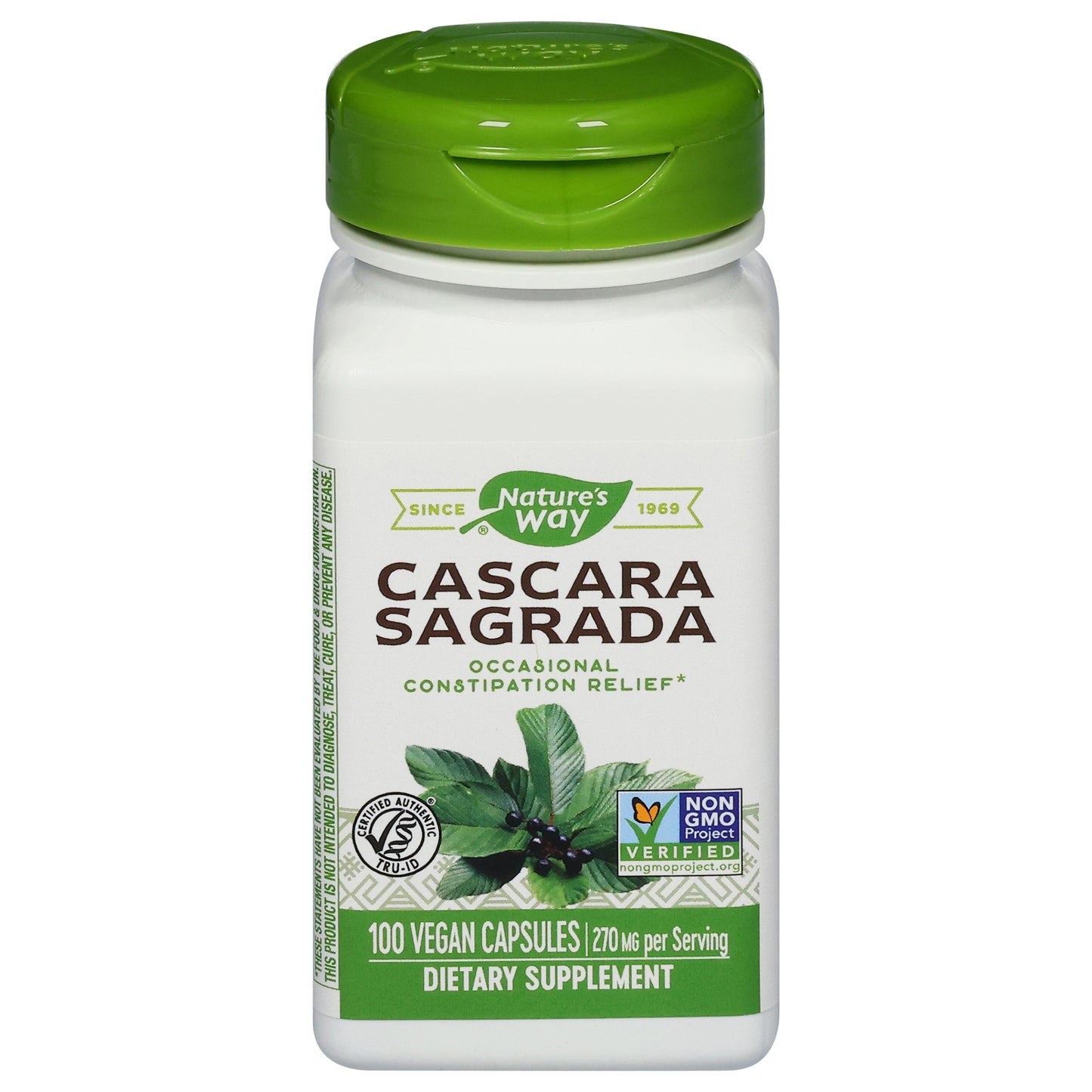 Nature's Way 270 mg Cascara Sagrada 100 Vegan Capsules