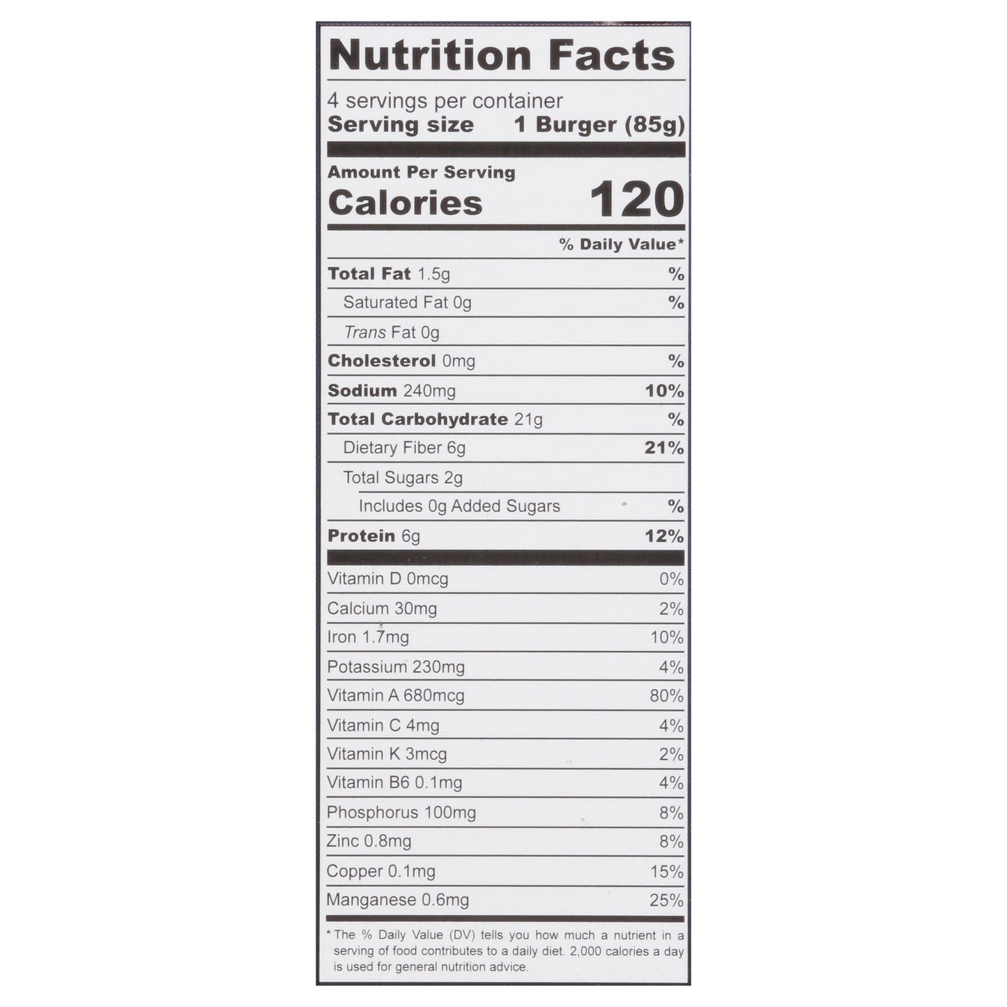 Actual Veggies Black Bean Veggie Burger Wrapper 4 ea