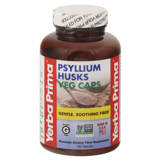 Yerba Prima Psyllium Husks 180 Veg Caps