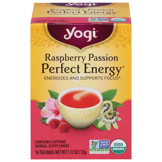 Yogi Tea Bags Perfect Energy Raspberry Passion Tea 16 Tea Bags